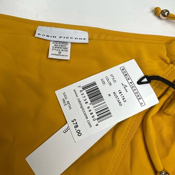 Robin Piccone Luca Side Tie Bikini Bottom in Mustard Yellow New With Tags Medium - Picture 11 of 12